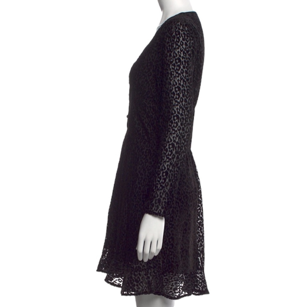The Kooples Short Buttoned Dress Smocking EUC Black Burnout Ruffle EUC 0 - Picture 10 of 15